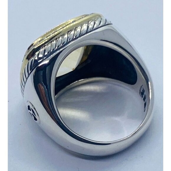 David Yurman Albion Citrine 18K Silver Diamond Ring - Picture 6 of 16